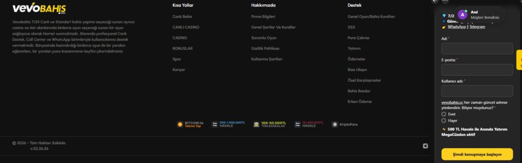 vevobahis müşteri hizmetleri